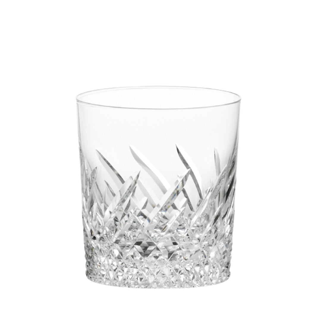 This beautiful hand cut glass comes in a wooden gift box. Perfect for enjoying a glass of whisky either straight up or on the rocks!&nbsp;Slanted and delicate cuts on the lower side to create a perfect crystal shine.