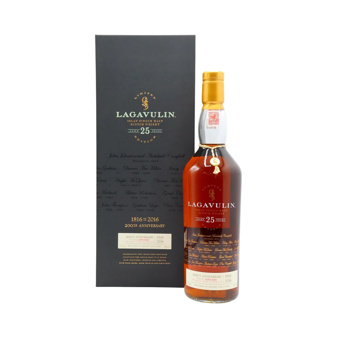 Lagavulin 25 Years Old 200th Anniversary Limited Edition Single Malt Scotch Whisky (STAINED BOX)