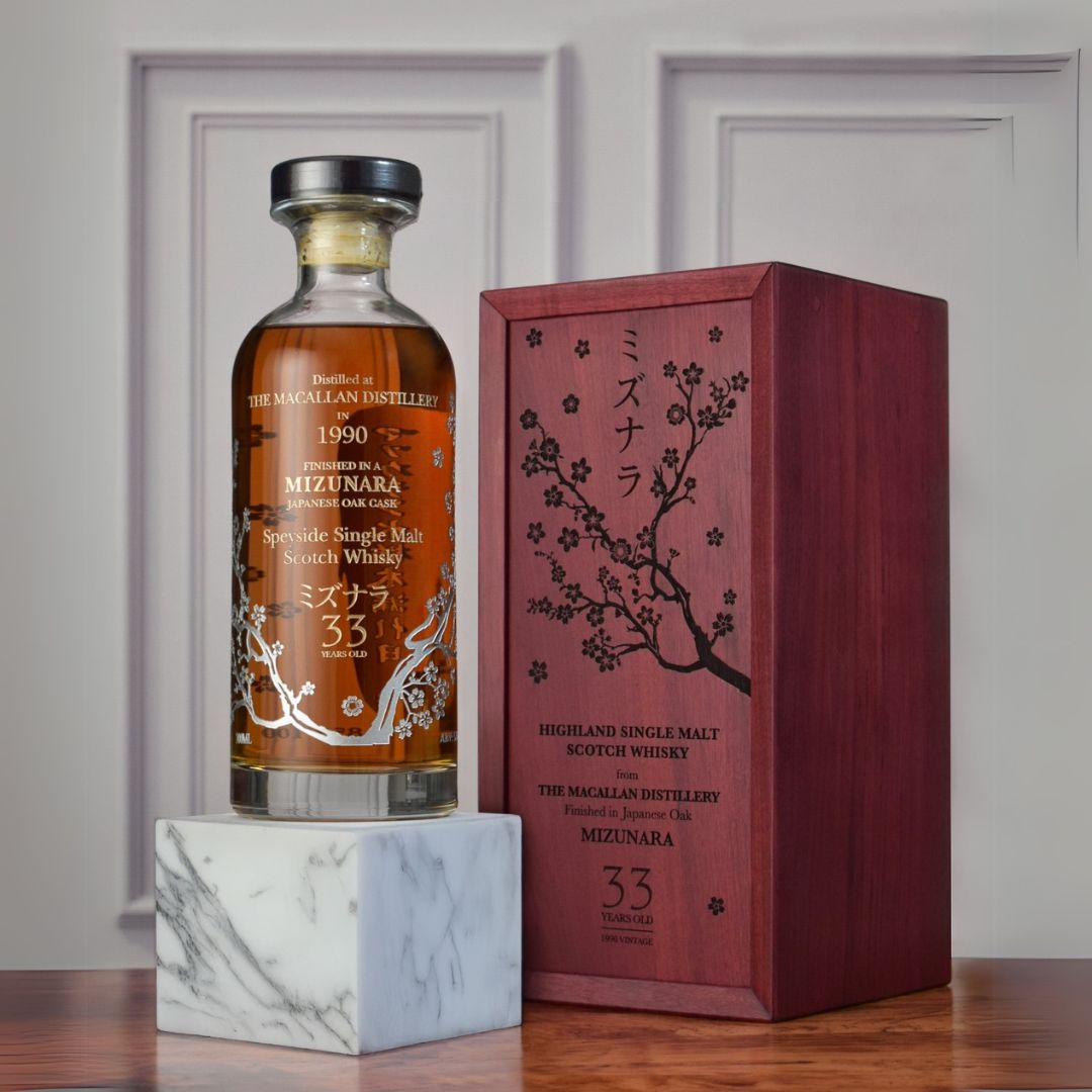 (BY ENQUIRY ONLY) Macallan 1990 Vintage 33 Years Old Single Malt #25233 Mizunara Cask Finished Scotch Whisky - 0