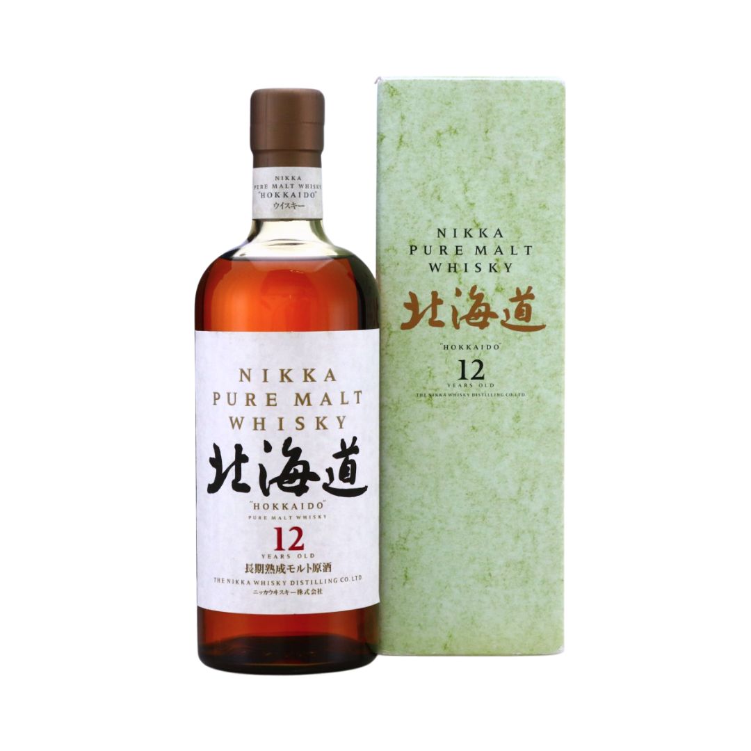 A vintage/discontinued bottling from Nikka using malt whisky from Yoichi.
Nikka Hokkaido 12 Years Pure Malt Japanese Whisky is a refined expression from Nikka Whisky, aged for 12 years in a mix of American oak and sherry casks. It features inviting aromas of dried fruits, honey, and subtle smokiness, with a smooth palate of sweet malt, fruitiness, and spice, leading to a warm finish.