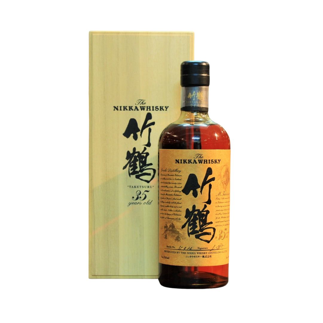 The Taketsuru range of bottlings usually use malts produced at Nikka's Yoichi and Miyagikyo distilleries. However, this 35 Year Old released in 2001 is likely to be predominantly include whisky from the Yoichi Distillery. It is one of the oldest &amp; rare bottlings available (700 bottles were released in 2001) with whiskies which were distilled in 1965 or earlier. Originally such releases were focused on the Japan market only.