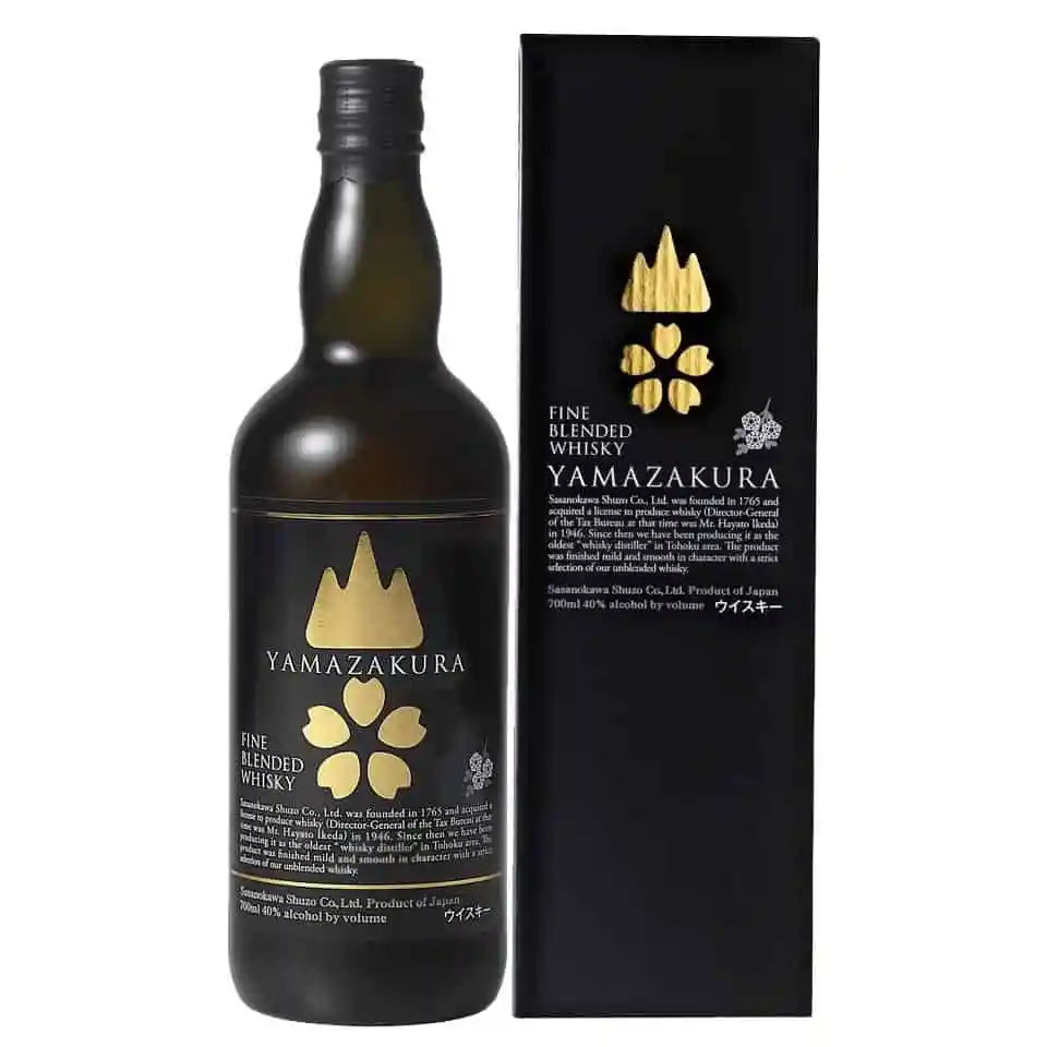 The Yamazakura Fine Blended Whisky is made by Sasanokawa Shuzo Co, a small distillery in Japan. Orange blossoms on the nose, followed by oak, caramel, and fresh orchard fruit on the palate. Easy on the nose and palate, this is a very gentle whisky with an upfront sweetness that stays on the palate followed by dark chocolate in the finish.