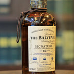 Balvenie bottle signed by David Stewart Signature 12 Year old. Close up Image, Available at Mizunara The Shop