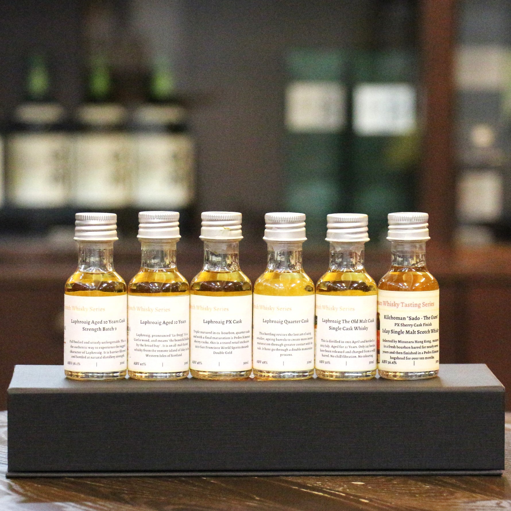 Laphroaig and Kilchoman Scotch Whisky (6 x 30 ml) Whisky Tasting Gift Set