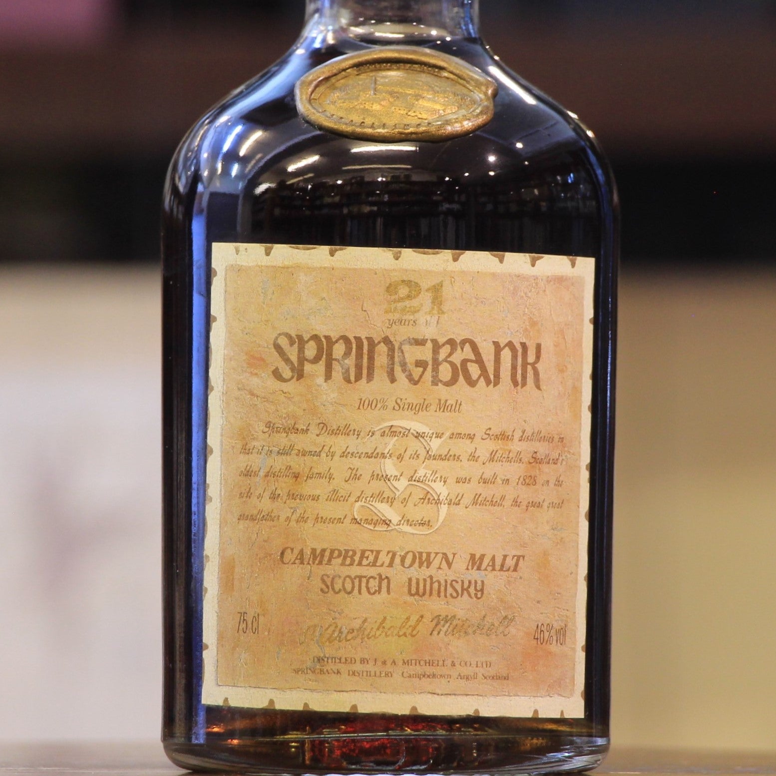 Springbank 21years old Label 空瓶-